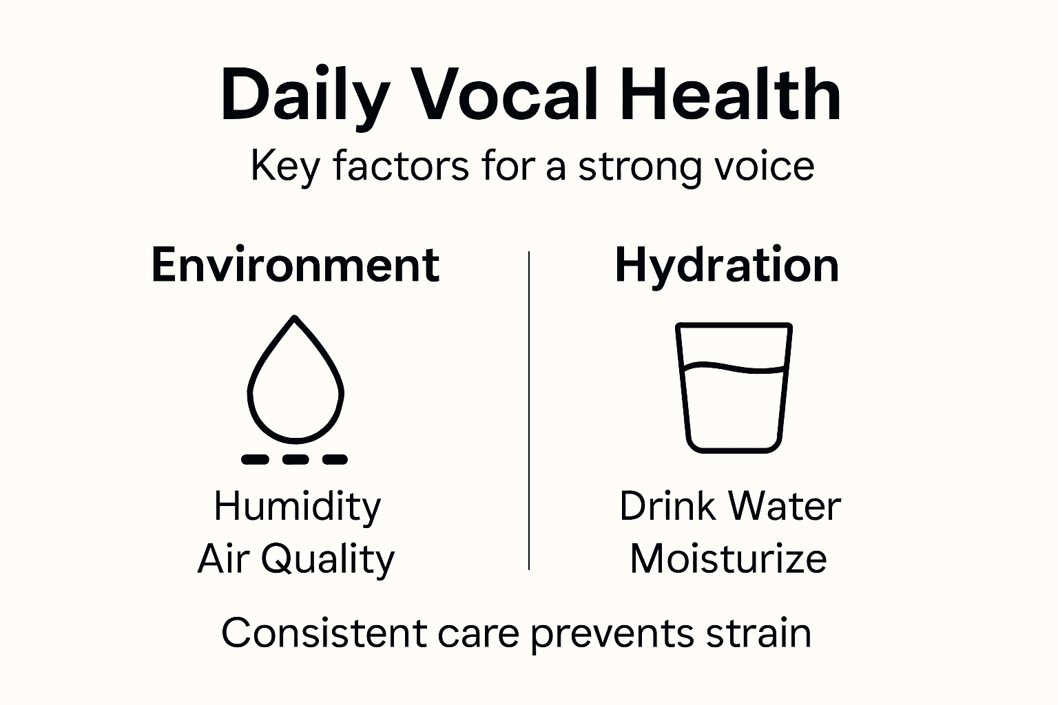 Infographic showing daily vocal health factors