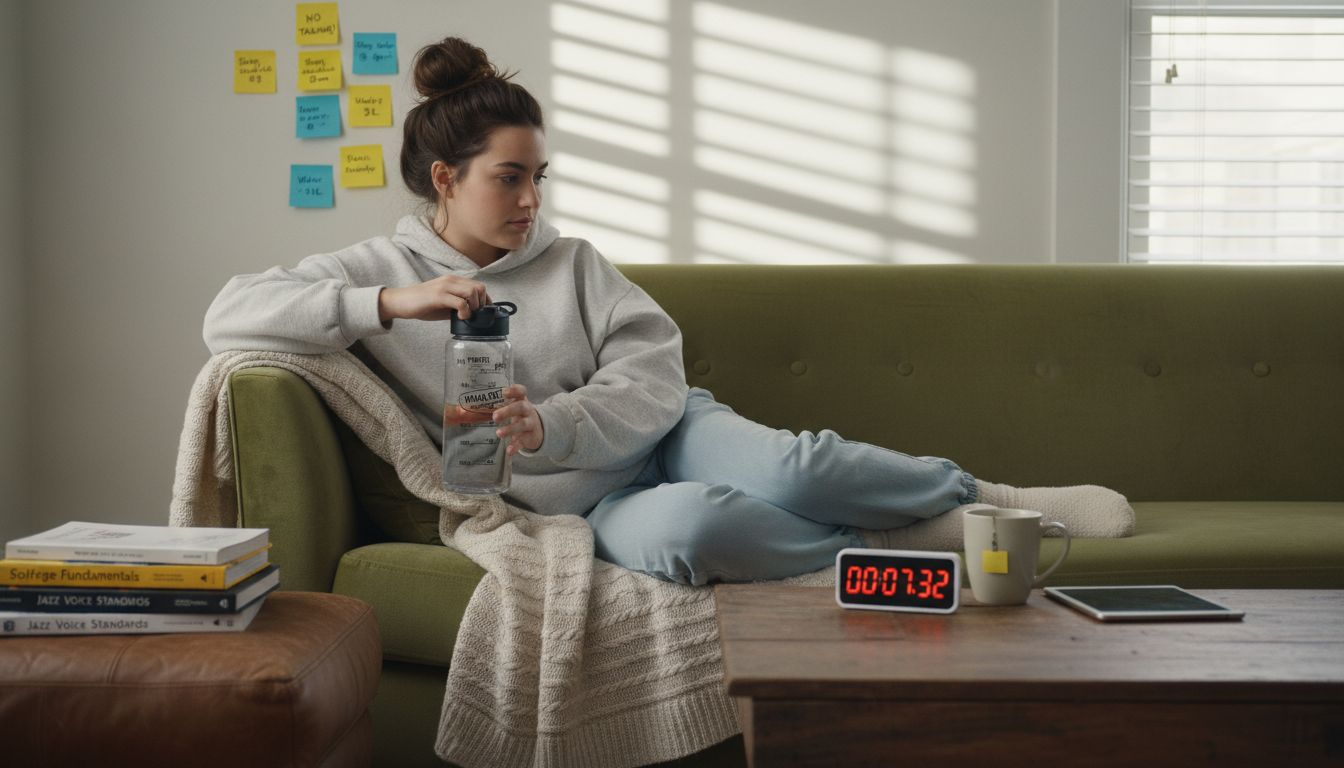 Vocalist resting and staying hydrated