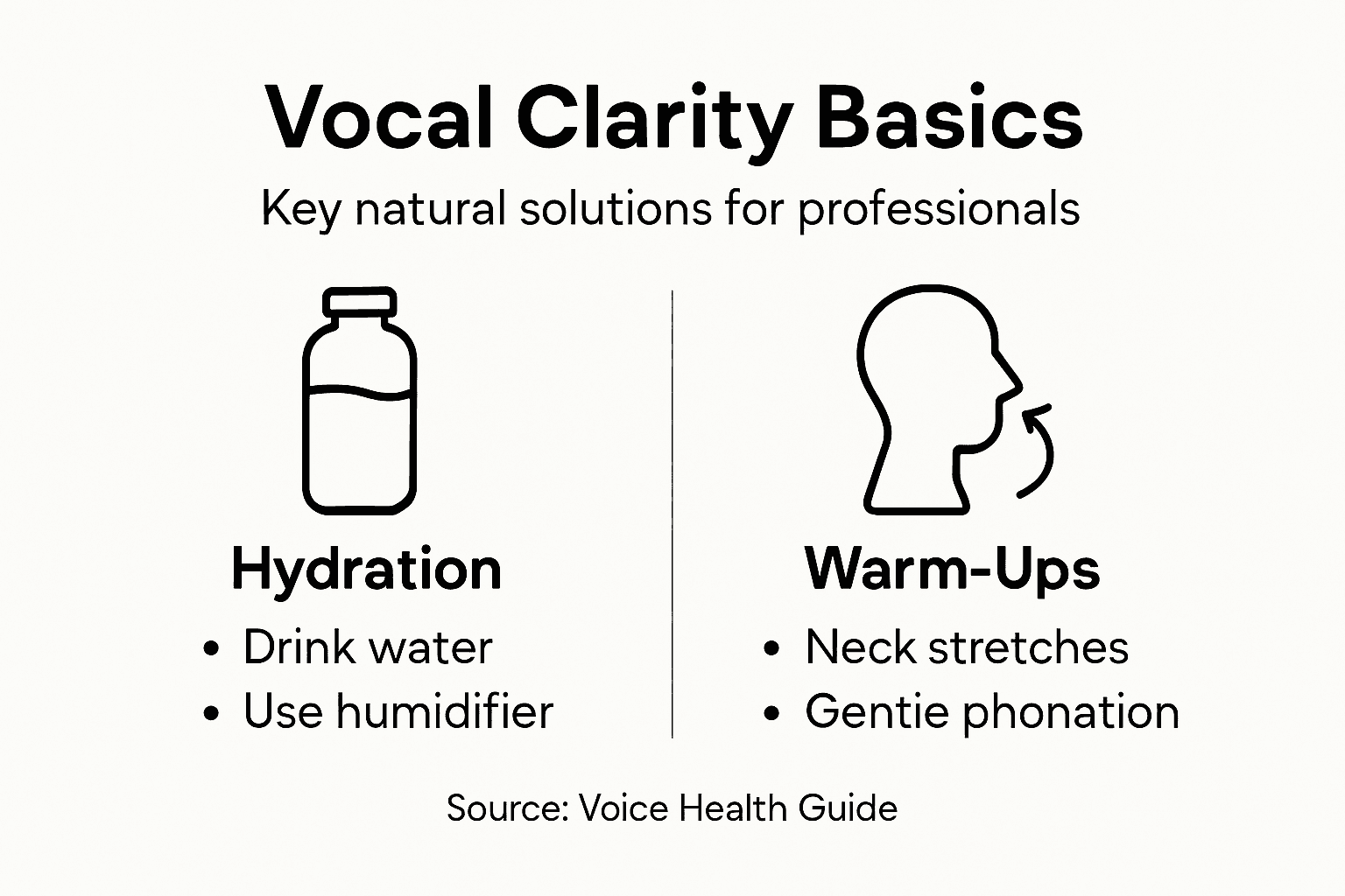 Infographic summarizing vocal clarity strategies