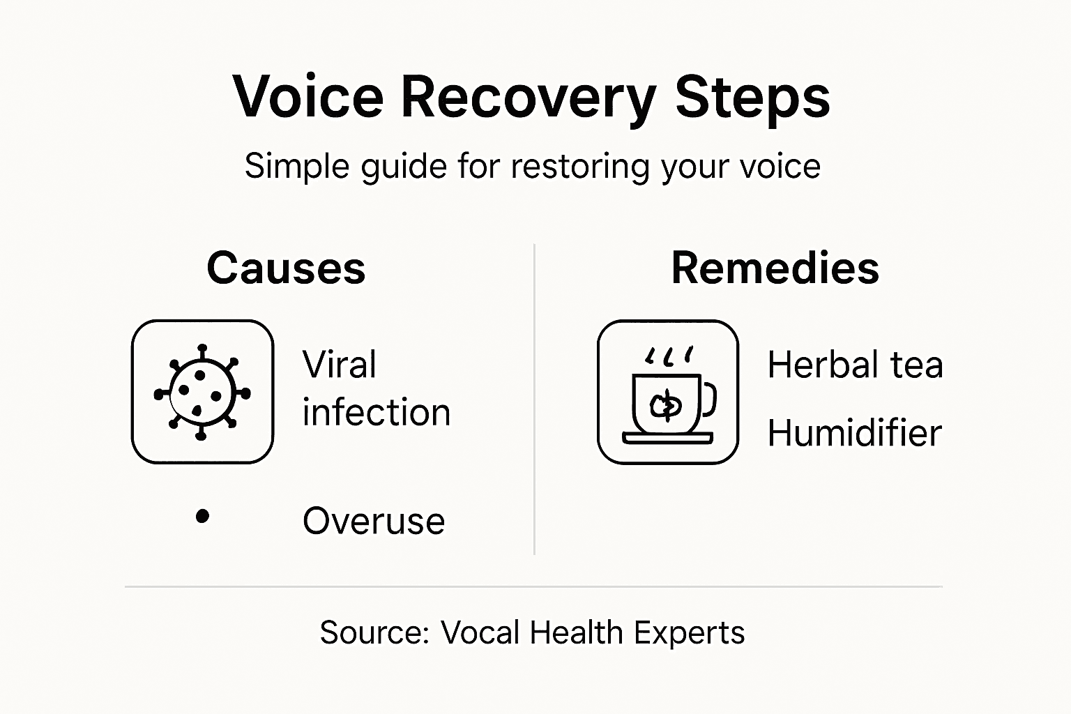 Infographic showing natural voice recovery steps