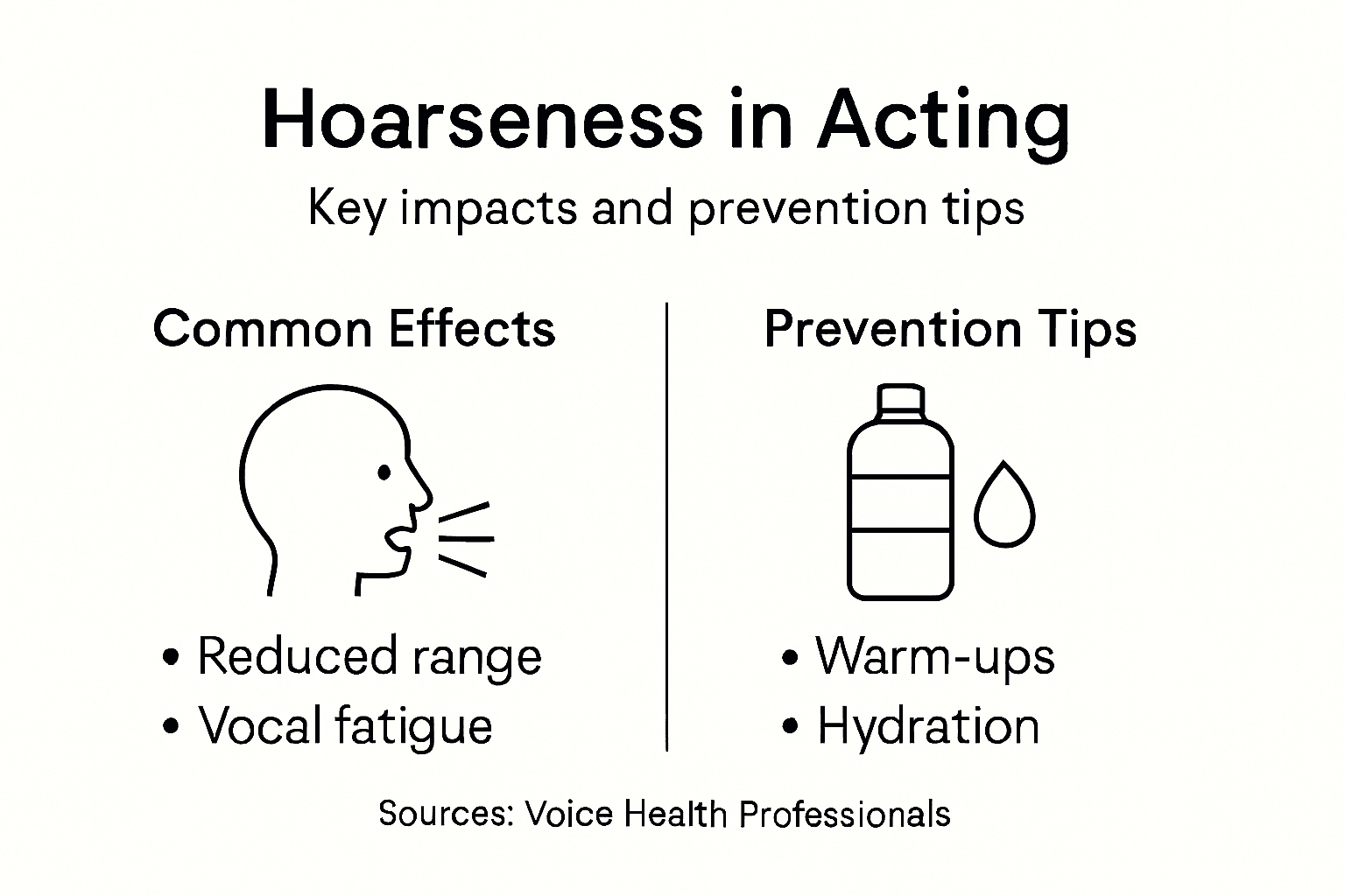 Infographic on hoarseness effects and prevention for actors