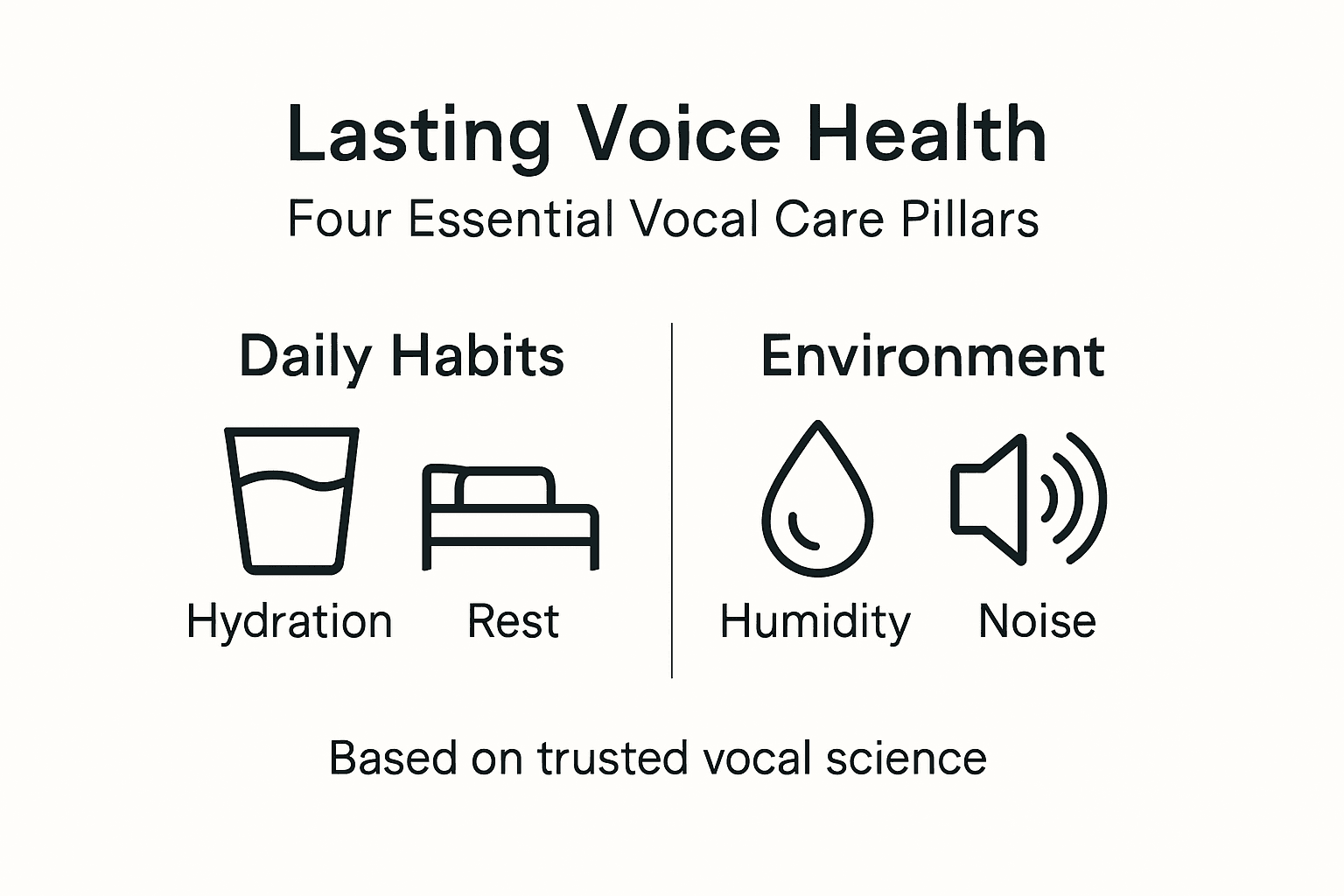 Infographic showing four pillars of vocal care