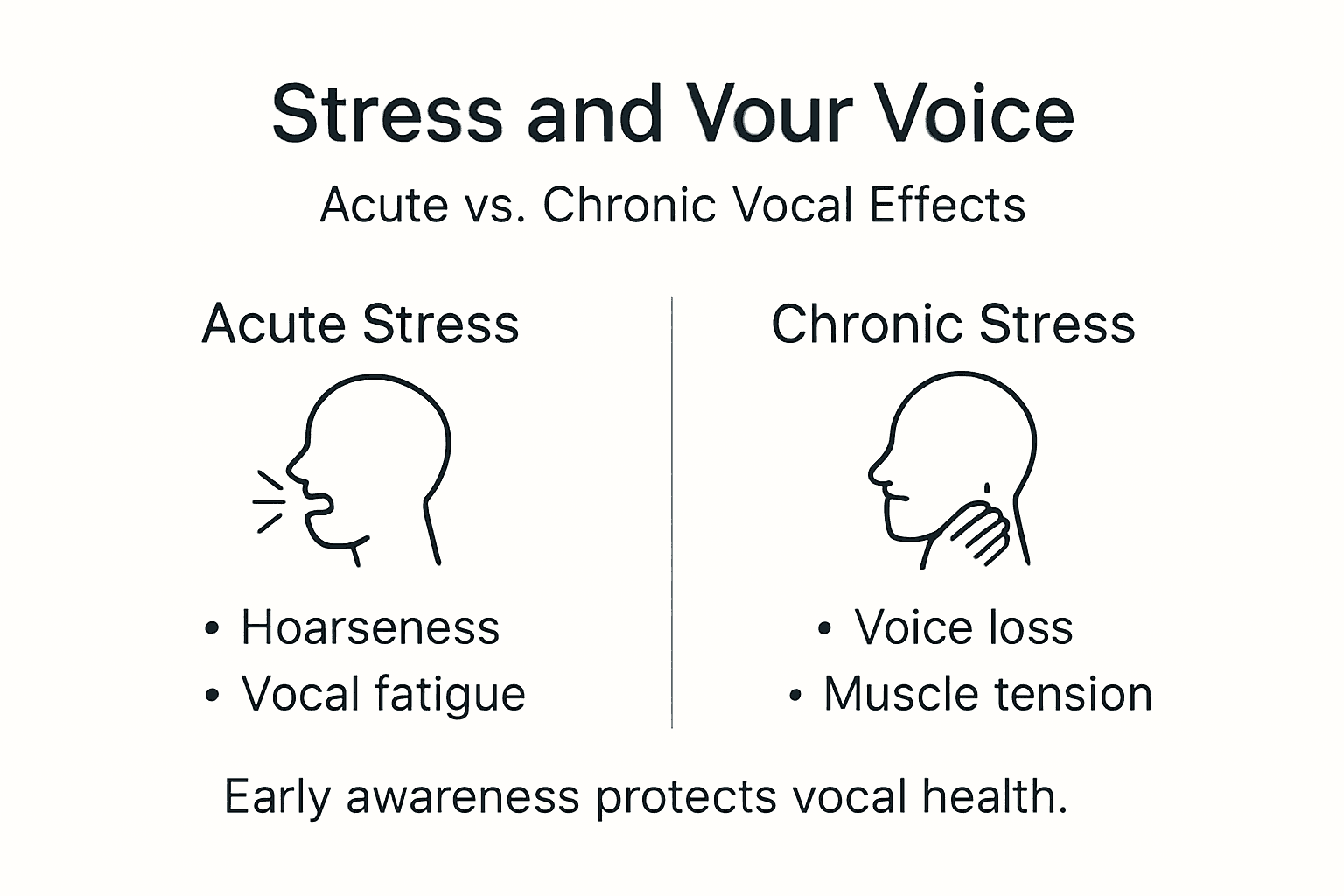 Infographic showing acute versus chronic vocal stress