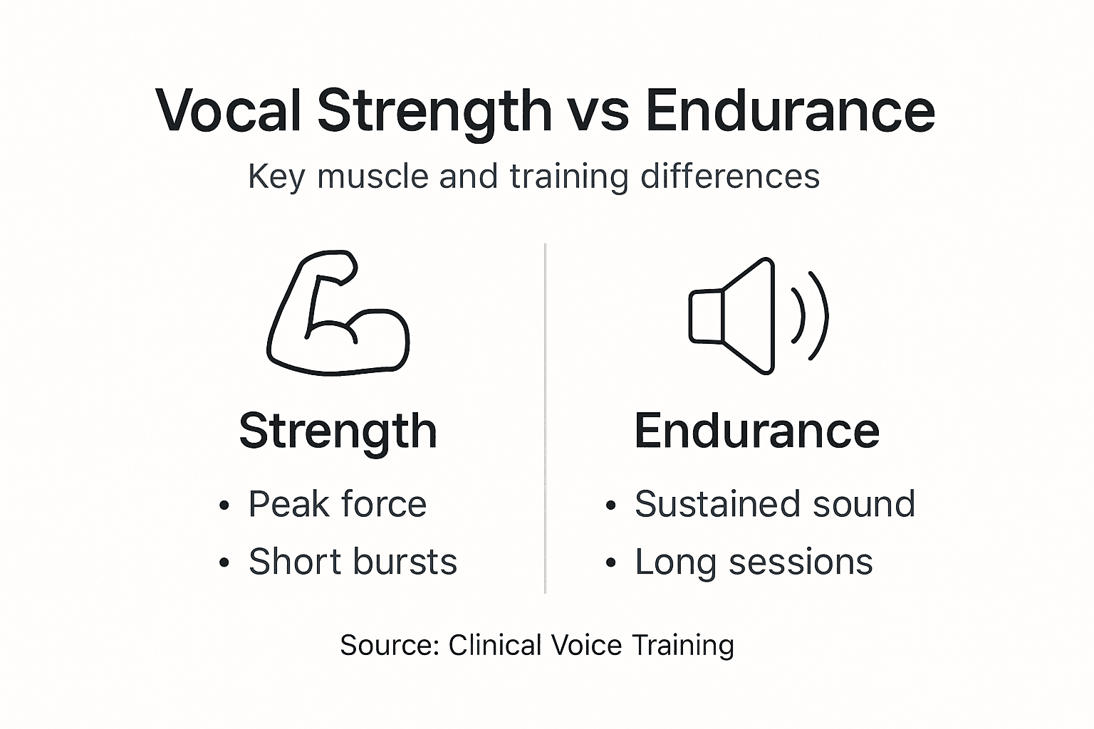 Infographic comparing vocal strength and endurance