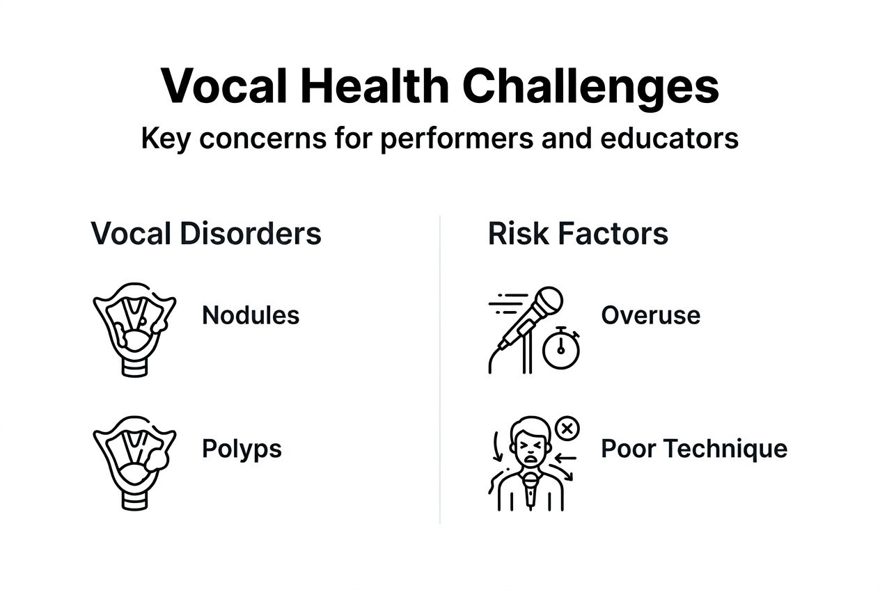 Infographic of common vocal disorders and risks