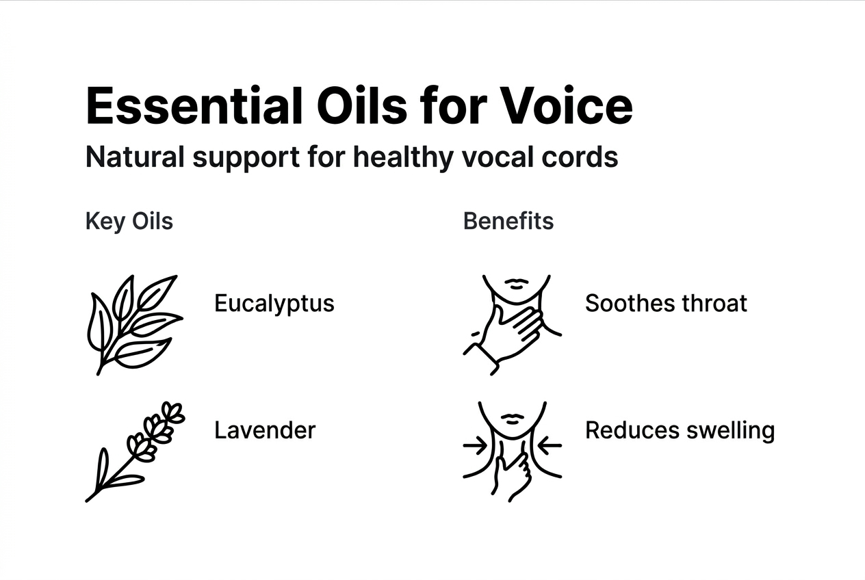 Infographic showing essential oils and voice benefits