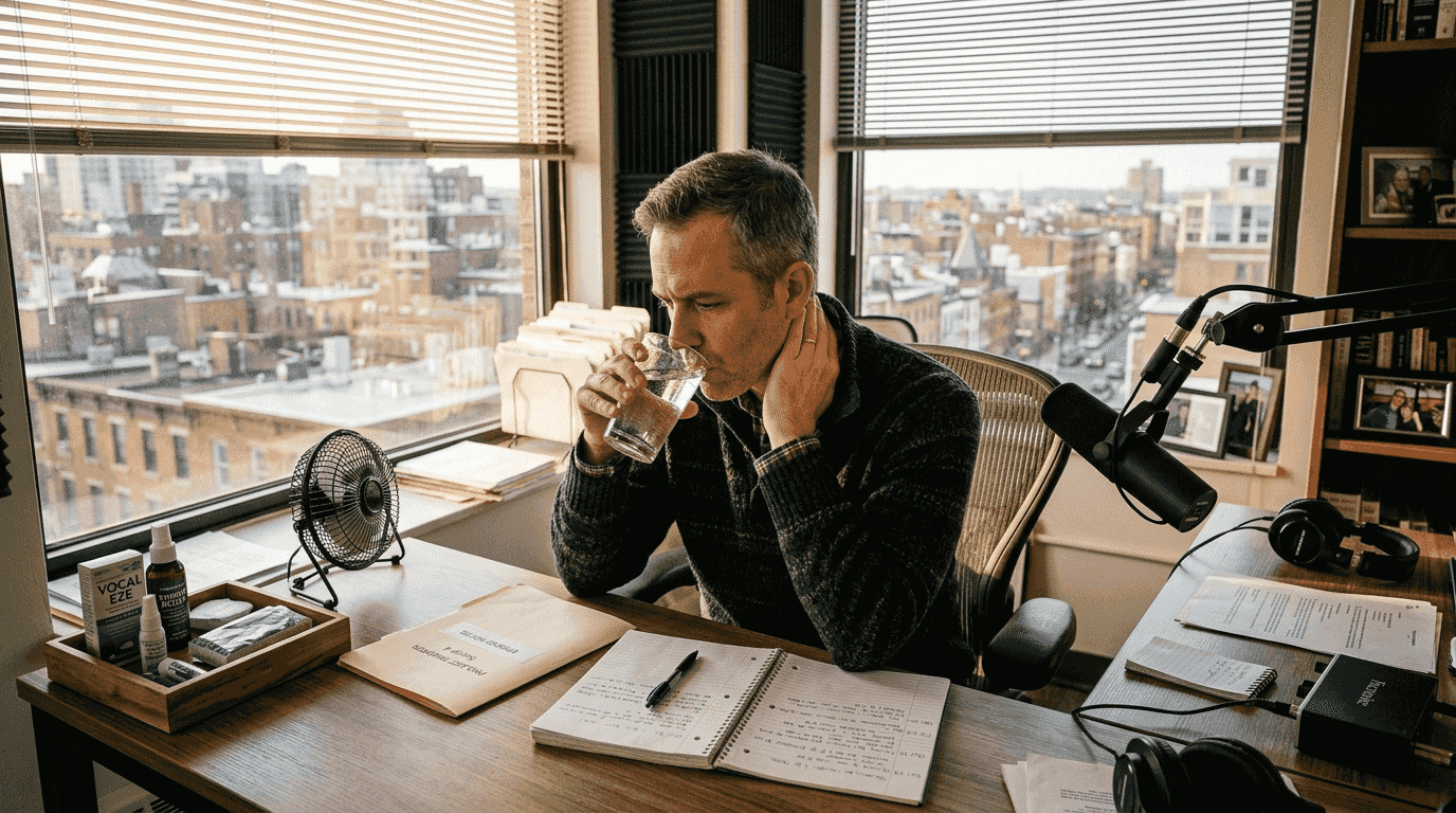 Voice actor tracking vocal health routine