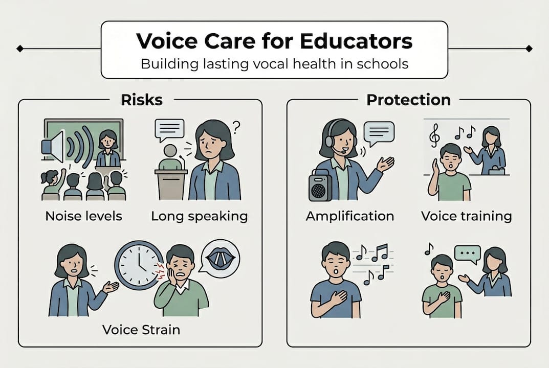 Infographic on voice risks and protection for teachers