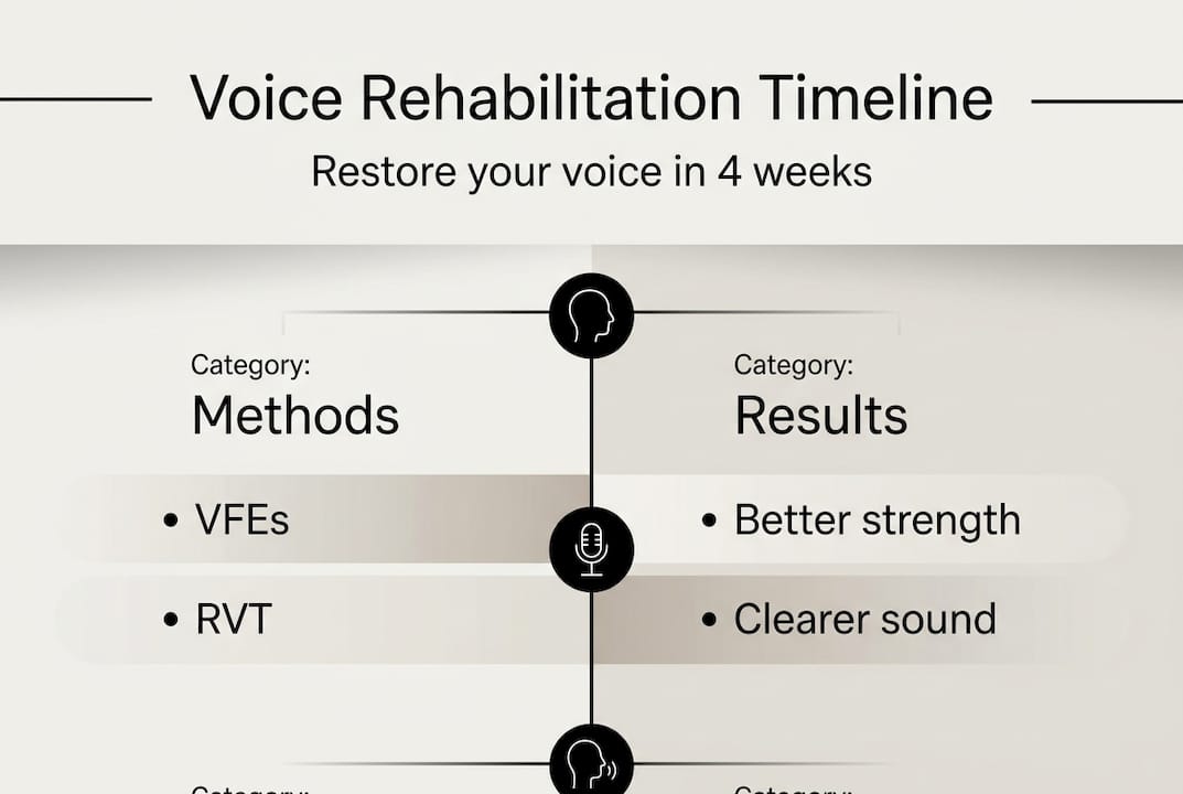 Infographic showing voice rehab methods and results