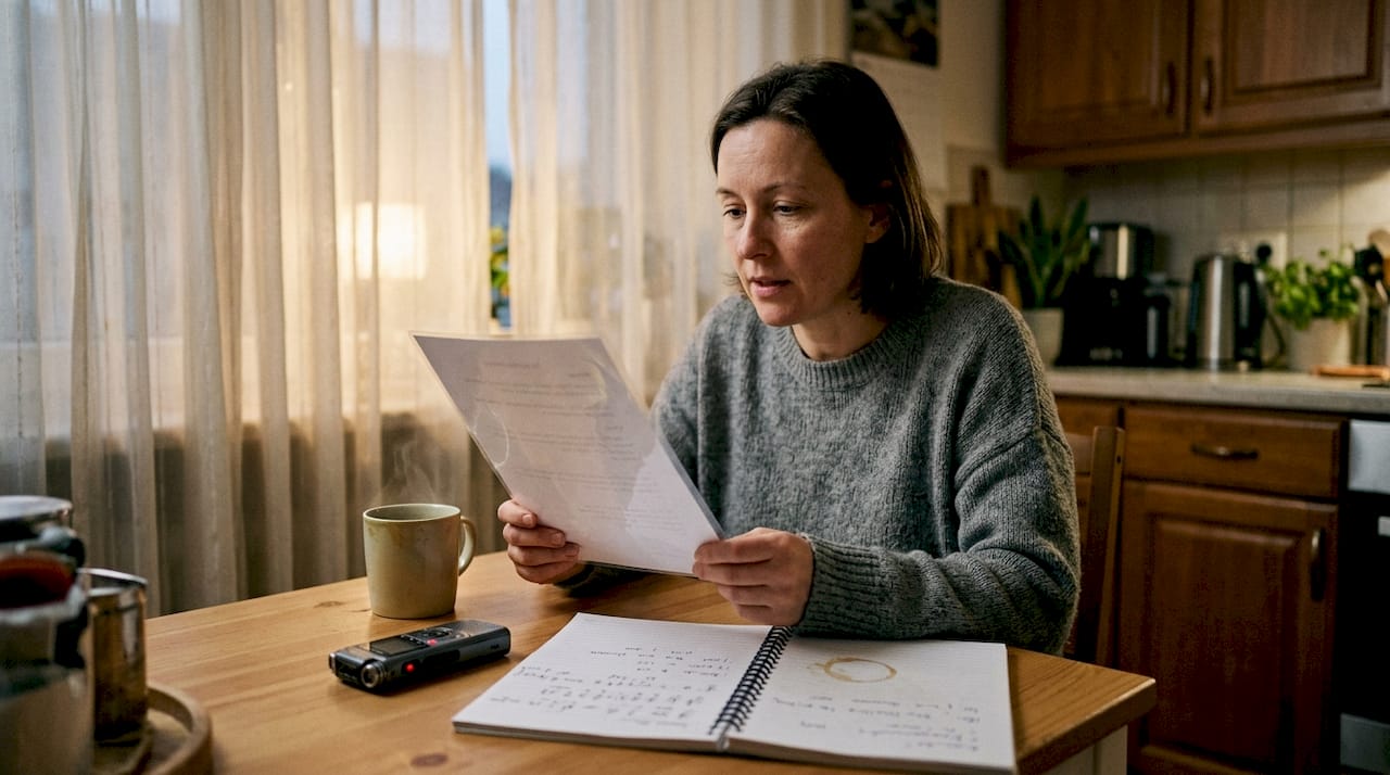 Woman practicing vocal function exercises at home
