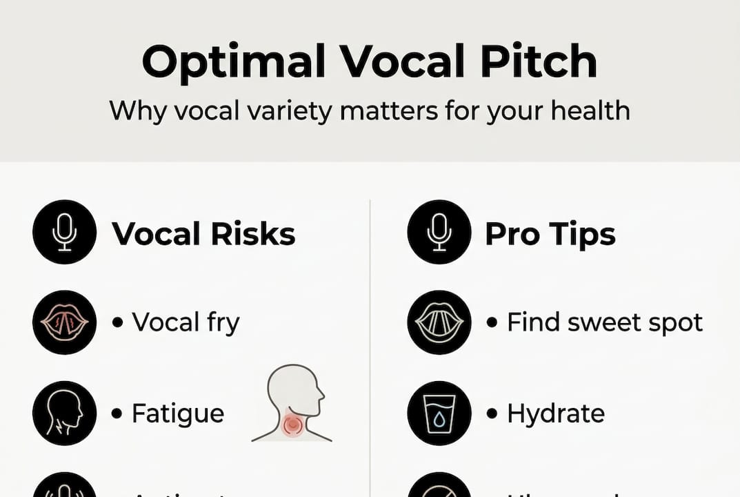 Infographic on healthy vocal pitch and tips