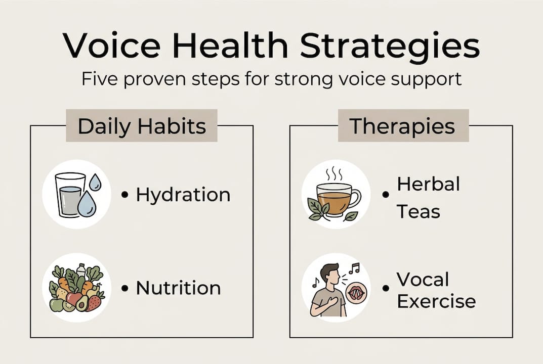 Infographic with strategies for healthy voice