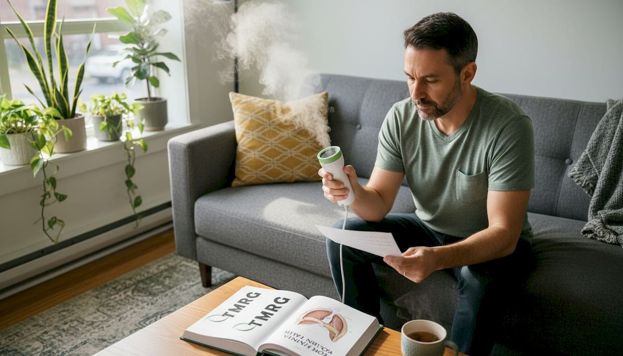 Singer using home steam therapy for voice