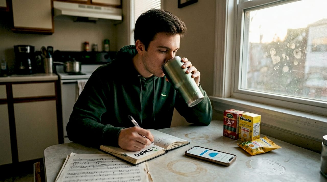 Performer tracking vocal hydration at home