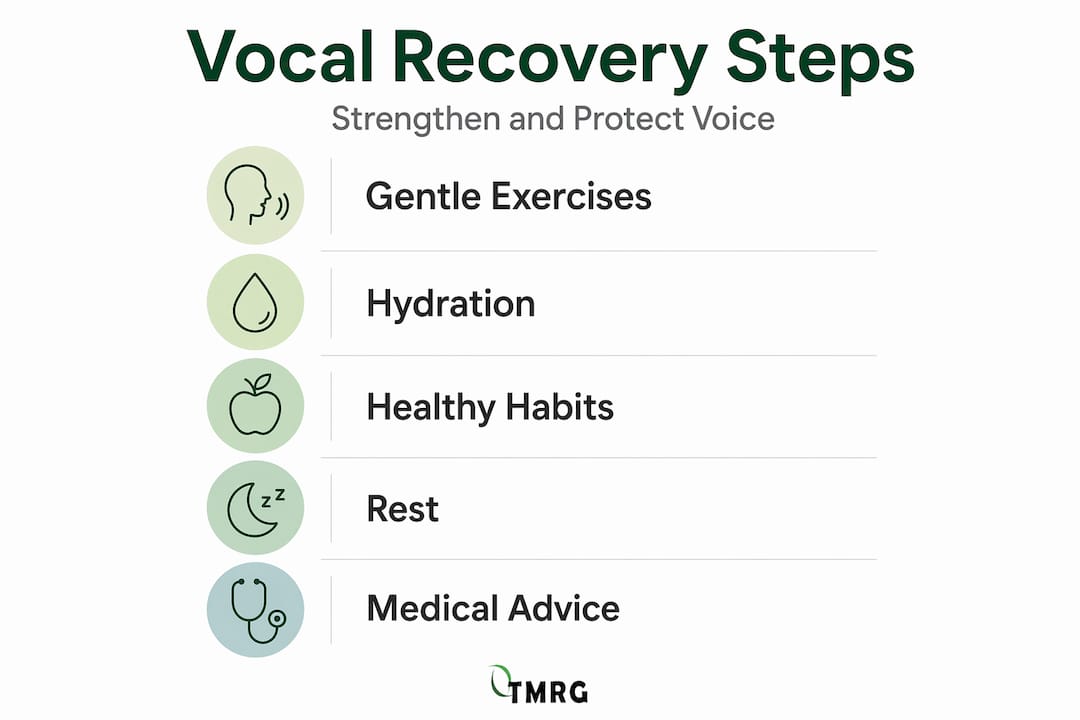 Infographic showing vocal recovery step process