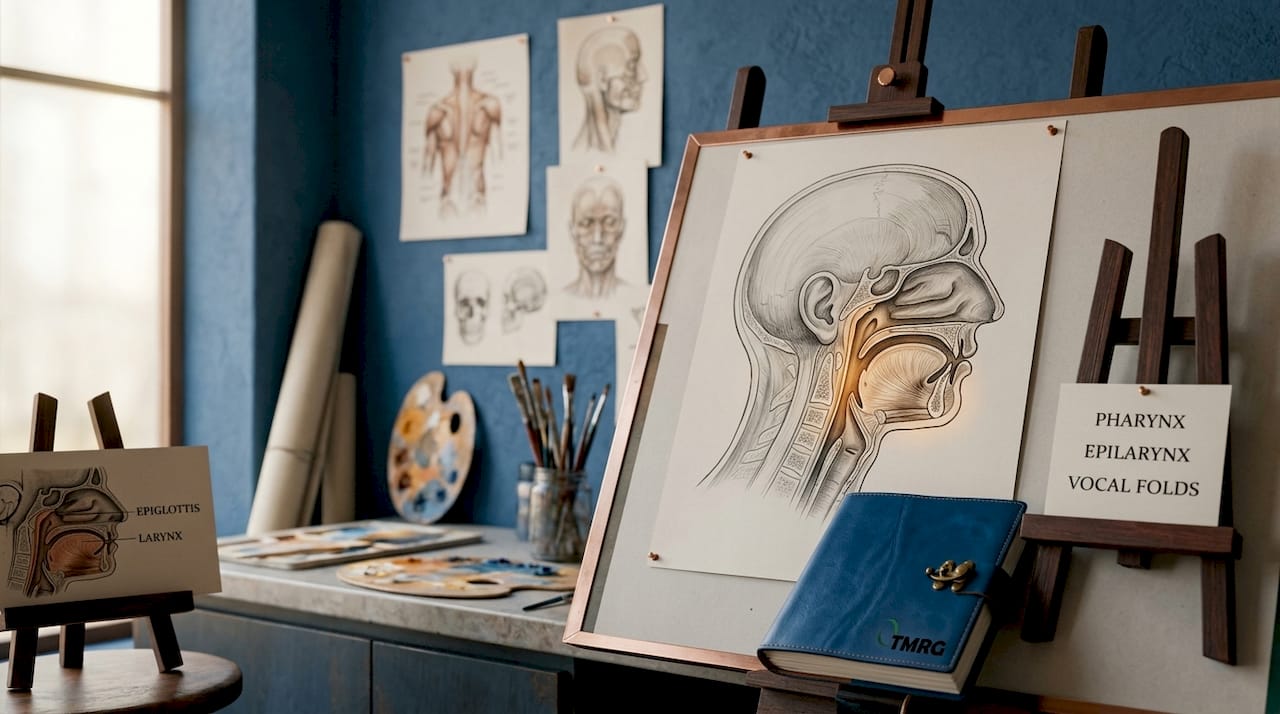 Detailed vocal tract anatomy illustration