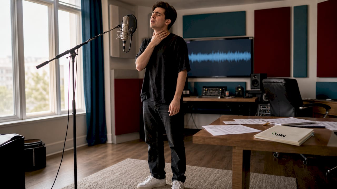Singer experiencing hoarseness vocal strain