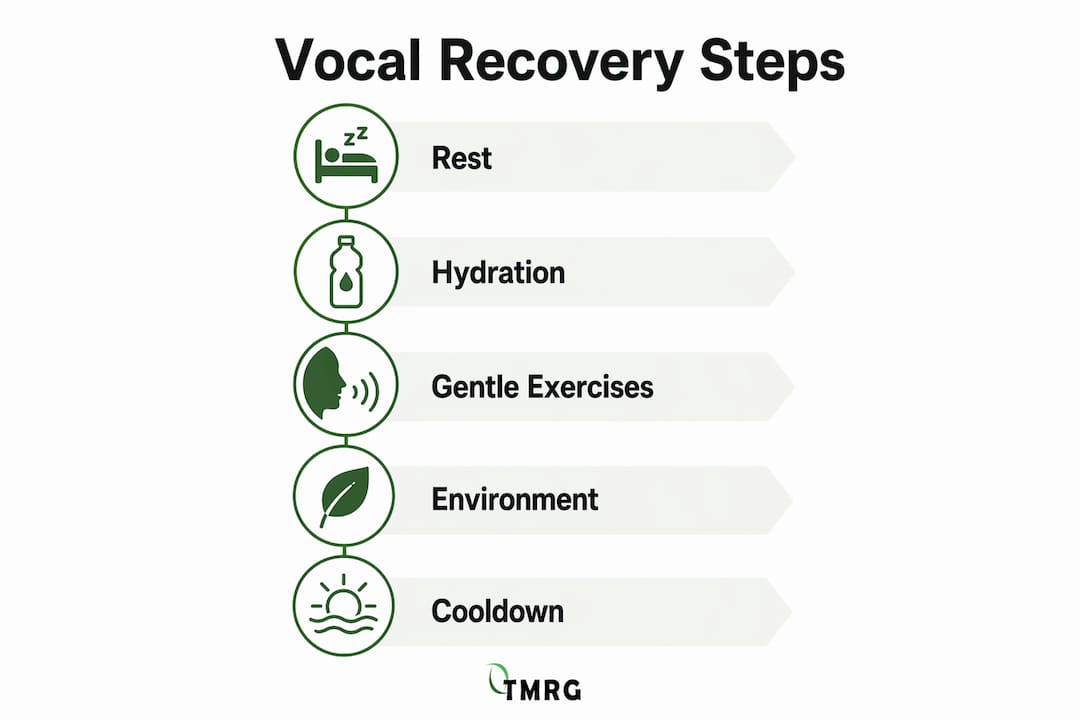 Infographic outlining vocal recovery steps