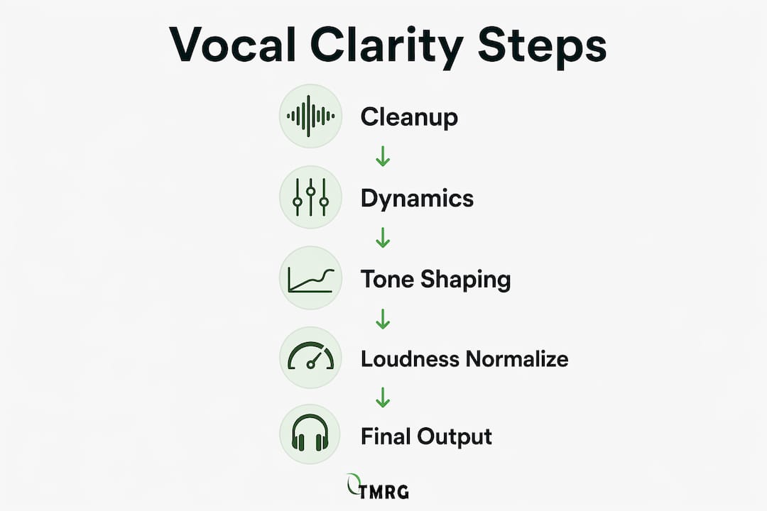Infographic showing vocal clarity process steps