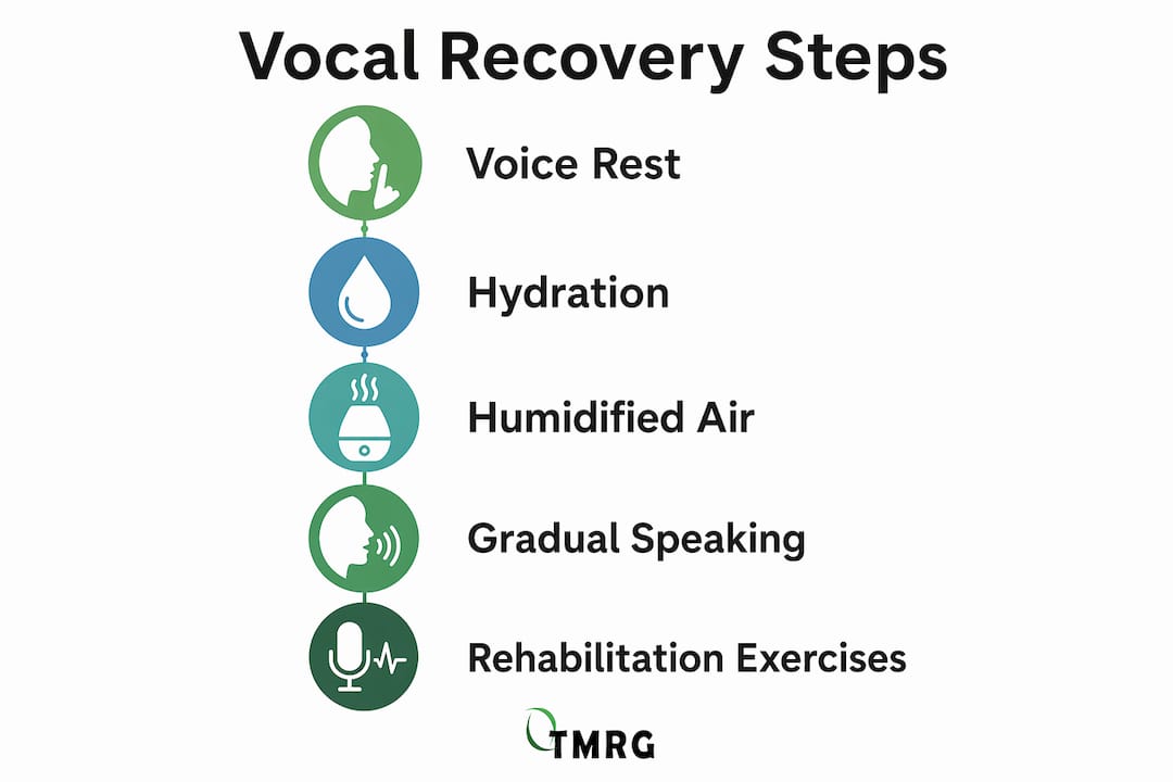 Infographic showing vocal recovery timeline