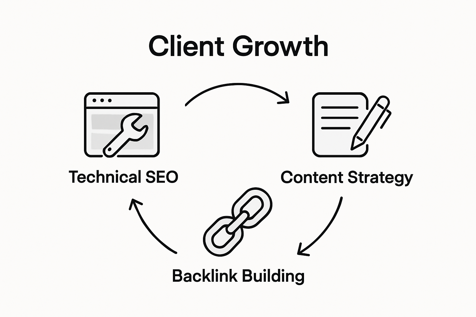 SEO agency scalable growth process infographic