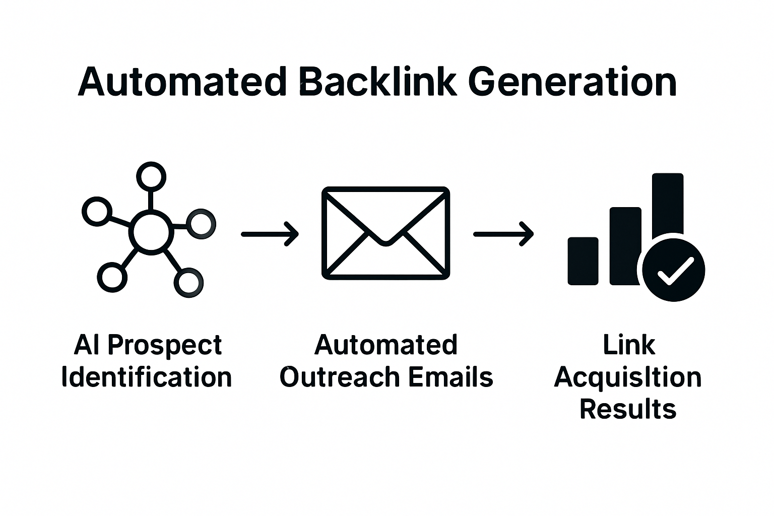 Infographic showing automated backlink process steps