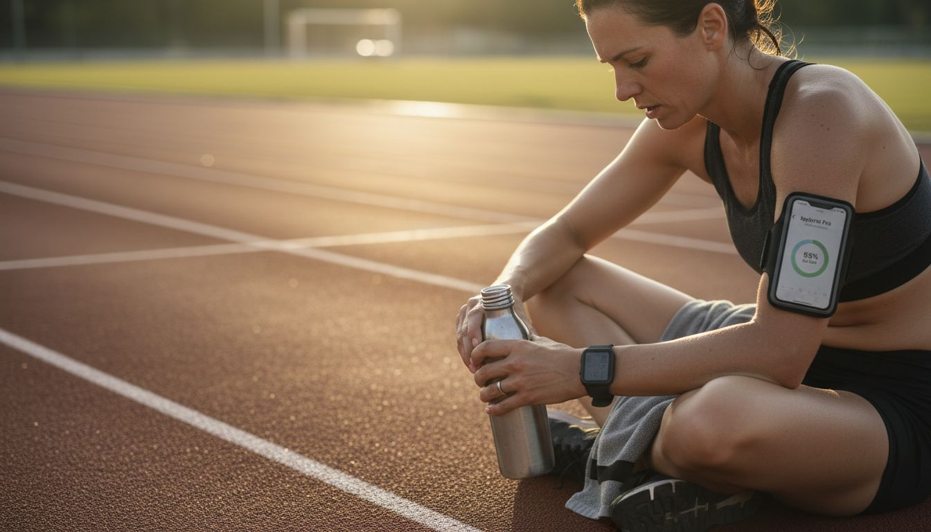 Runner showing fatigue and hydration tracking