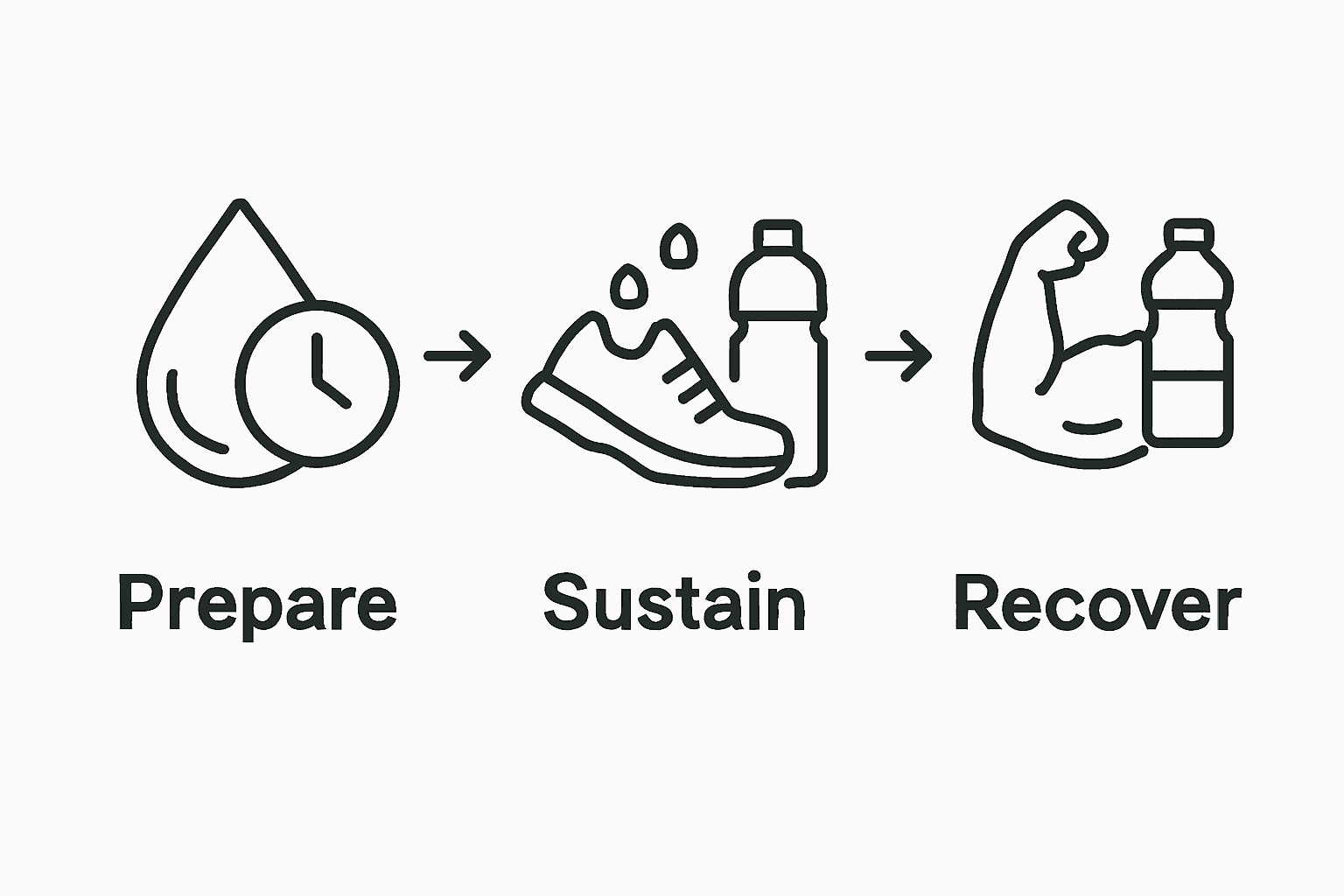 Infographic of hydration strategies for workouts