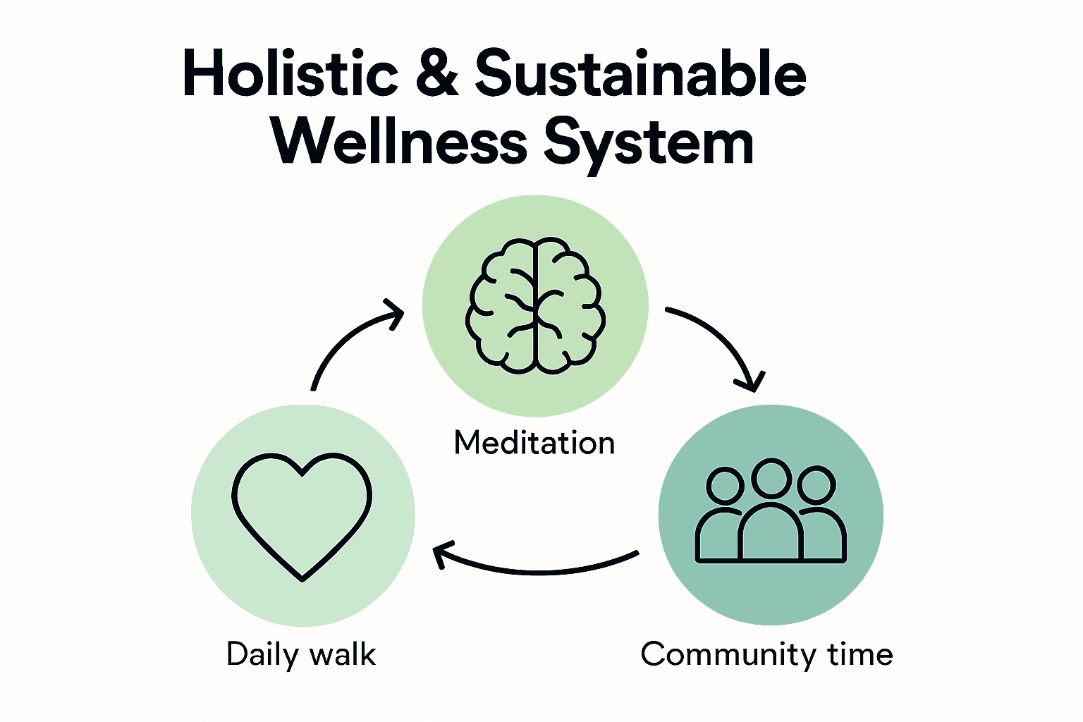 Infographic showing interconnected wellness pillars