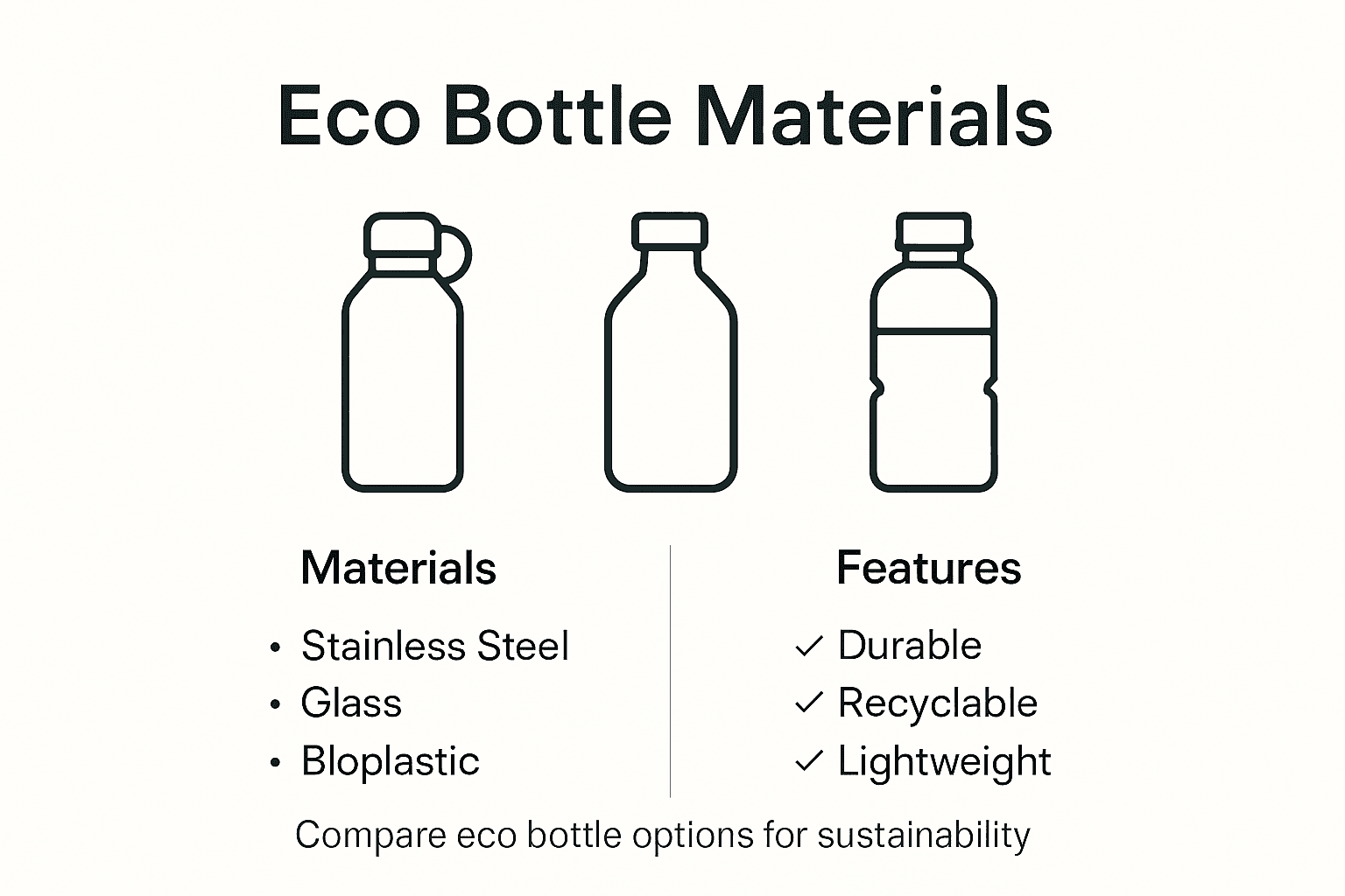 Infographic comparing eco-friendly bottle materials