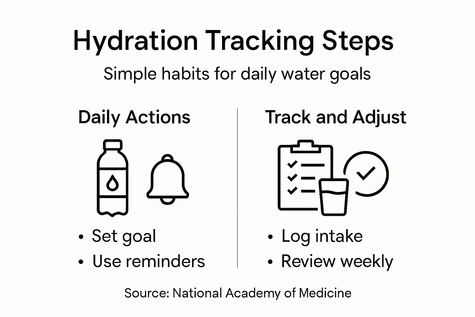 Infographic summarizing daily hydration habits