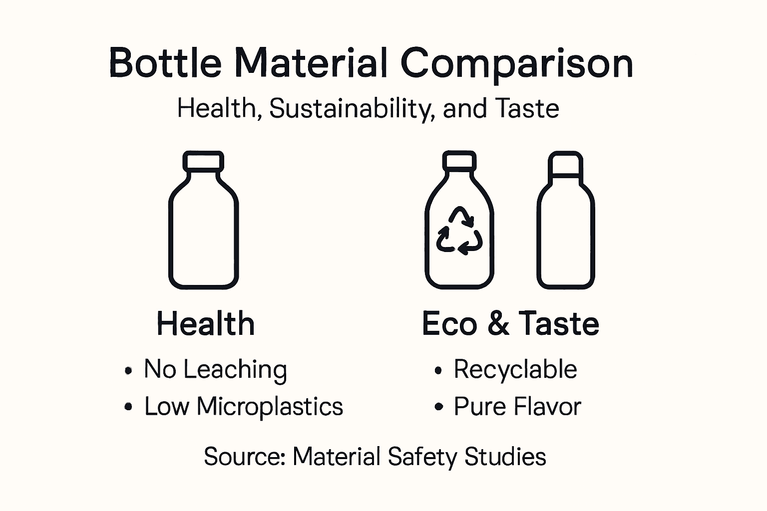 Infographic comparing glass to other bottle materials