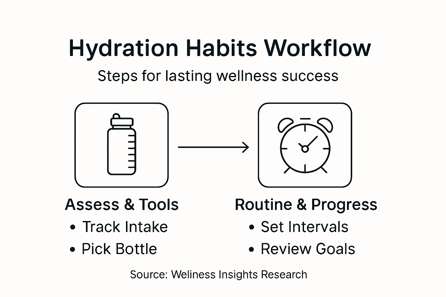 Hydration habits workflow infographic steps