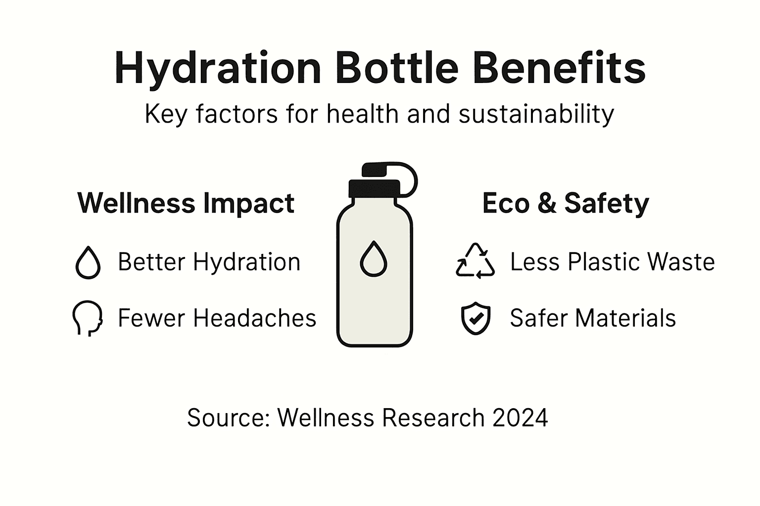Infographic summarizing hydration bottle health and eco benefits
