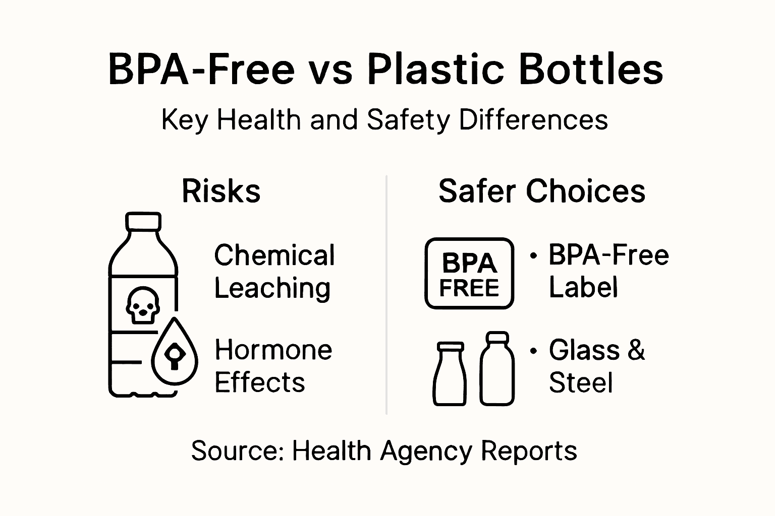 Infographic comparing BPA-free and plastic options