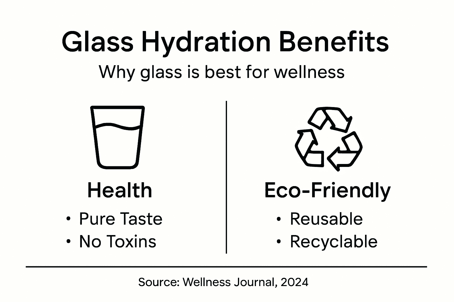 Infographic showing glass bottle health and eco benefits
