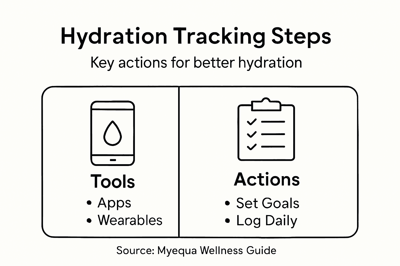 Infographic of key hydration tracking steps