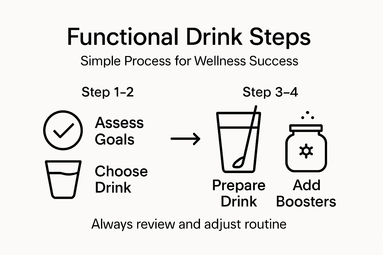 Infographic outlining steps for wellness drinks