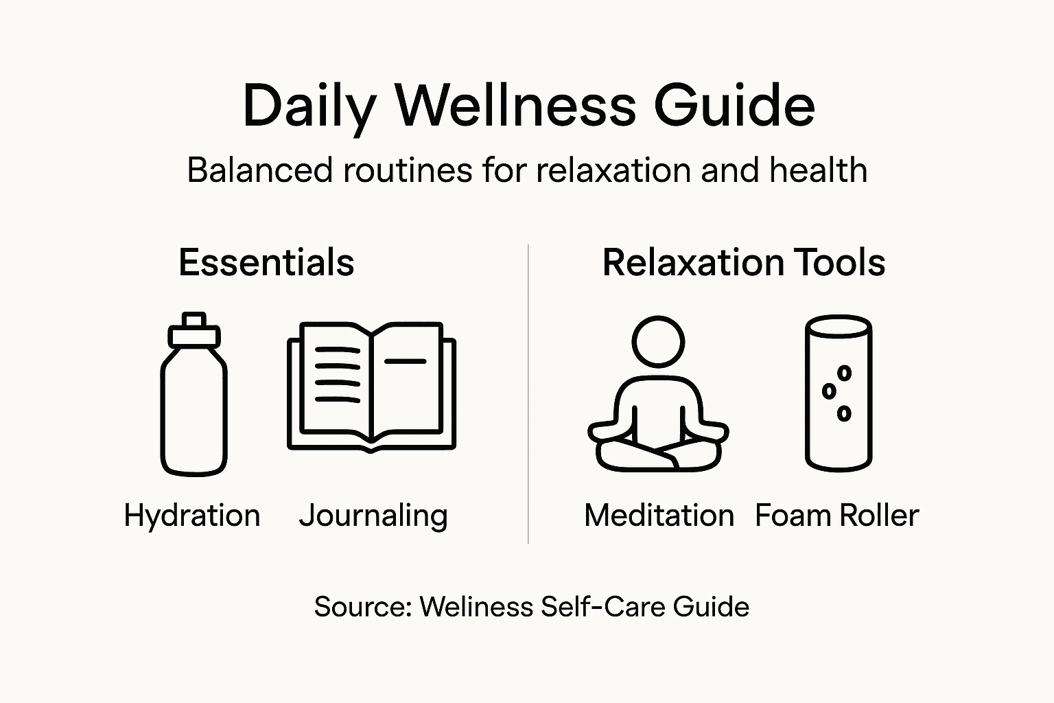 Infographic showing daily wellness self-care overview