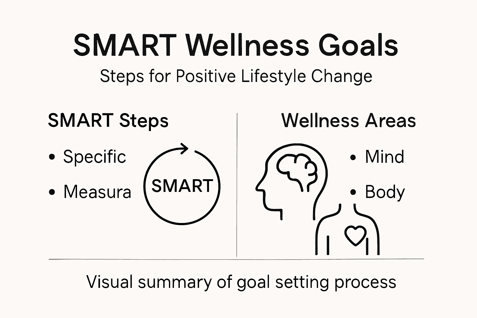 Infographic outlining SMART wellness goals process