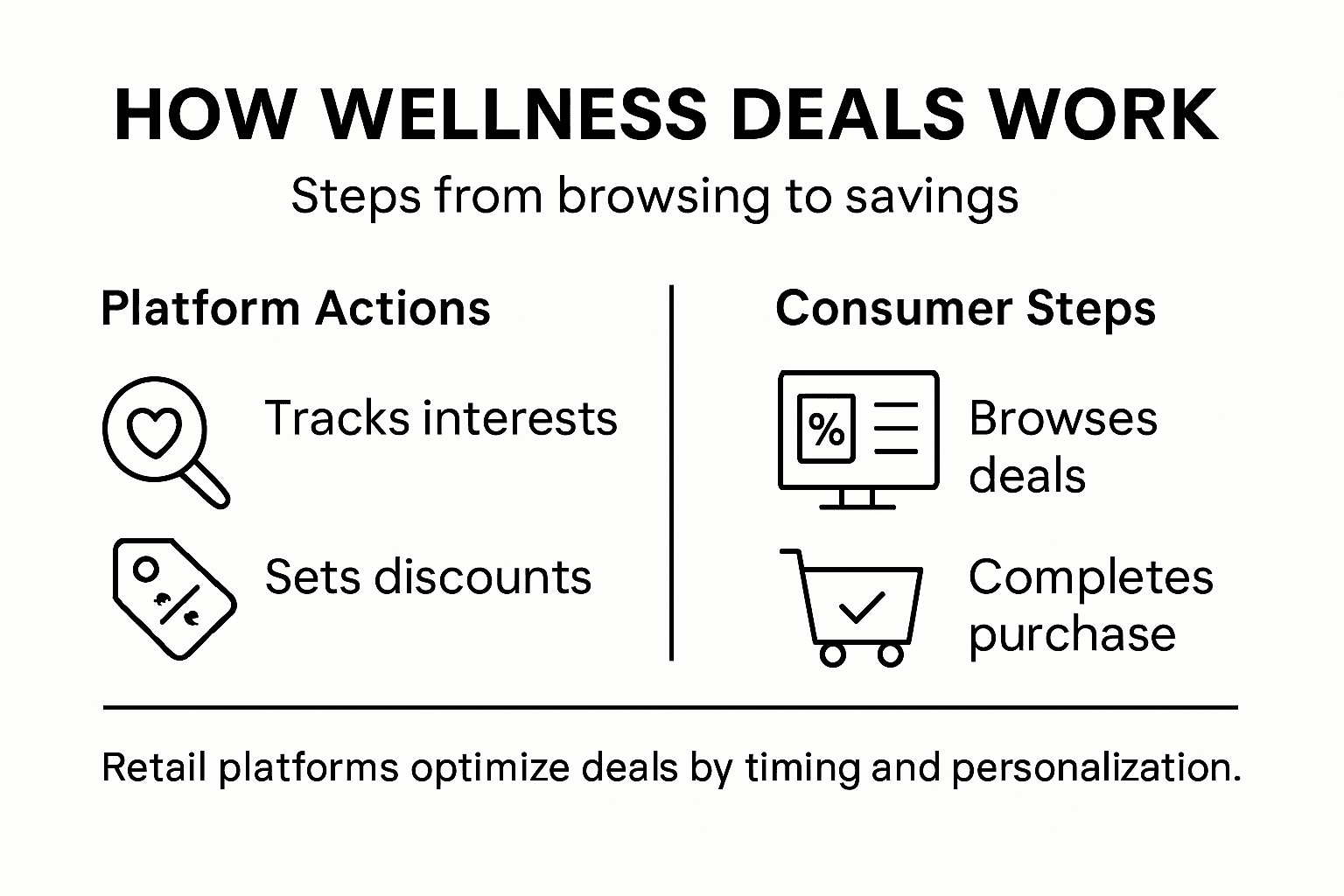 Infographic showing workflow of wellness deals online
