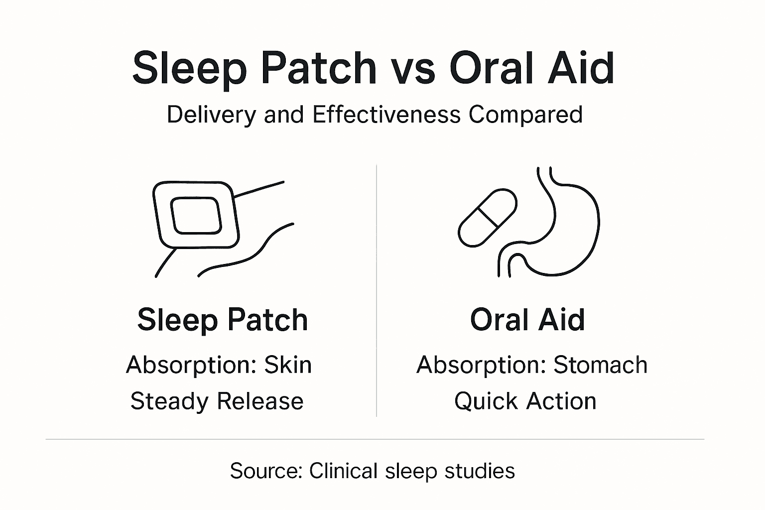 Infographic comparing patches and oral sleep aids