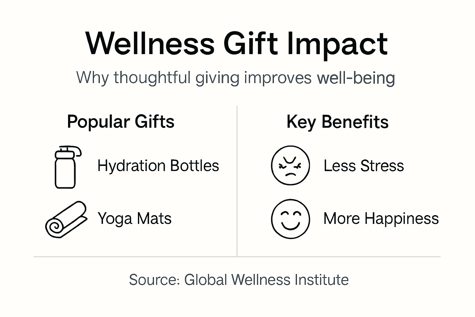 Infographic showing wellness gifts and benefits