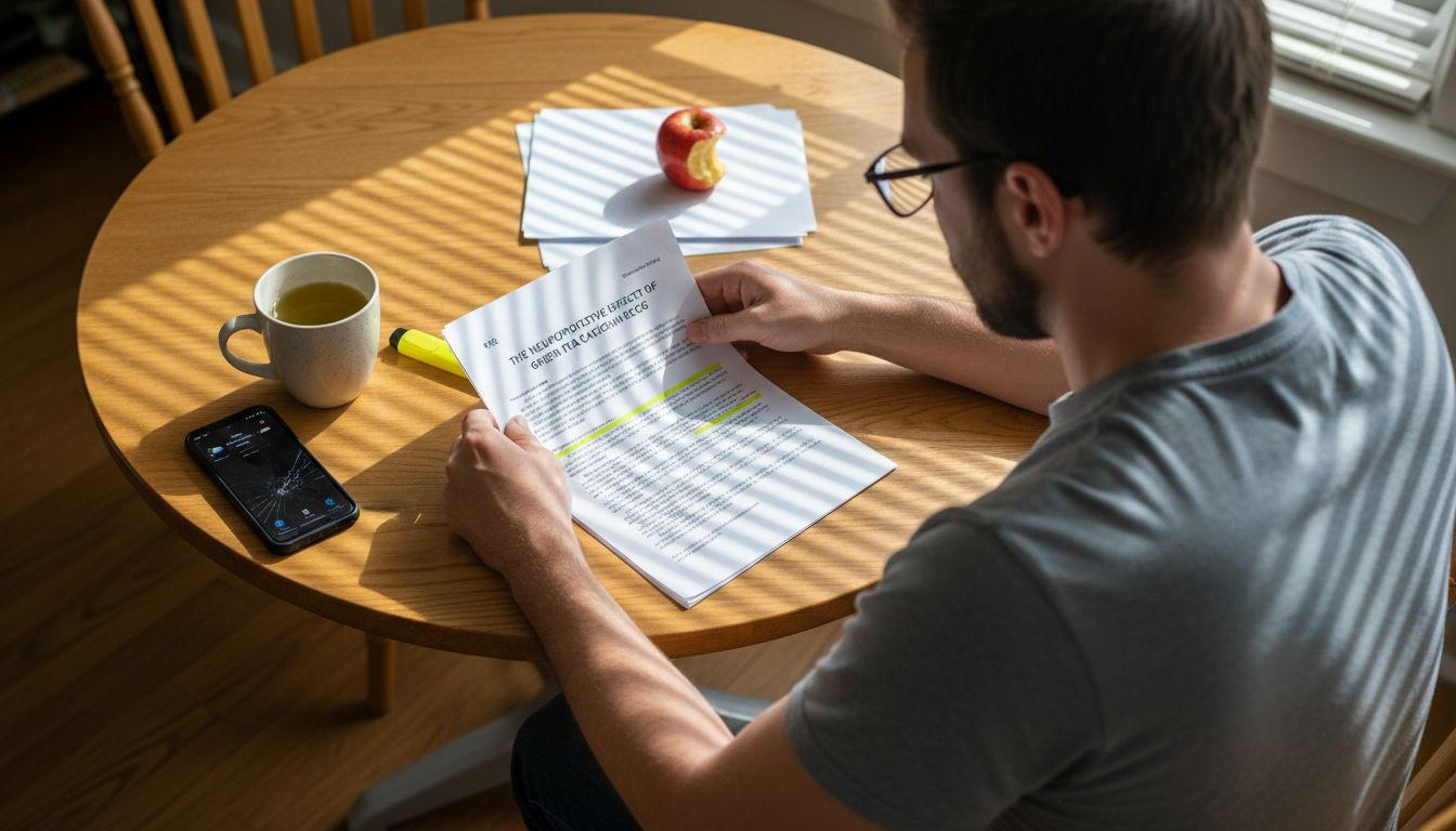 Man studies green tea antioxidant research