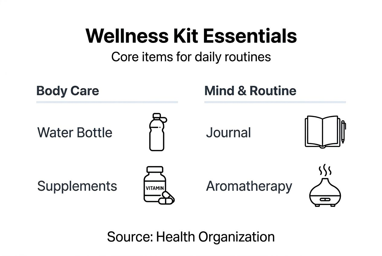 Infographic showing basic wellness kit categories