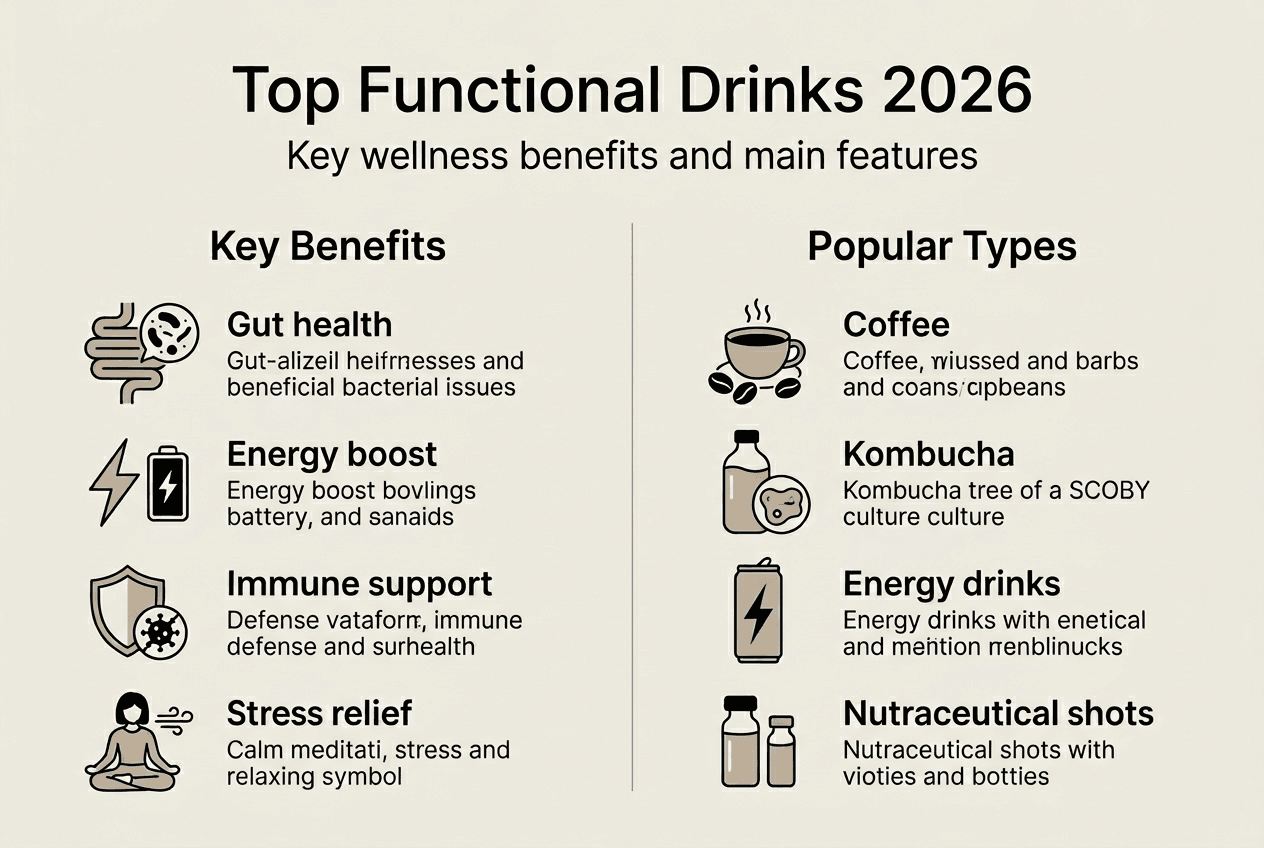 Infographic comparing functional drinks key benefits