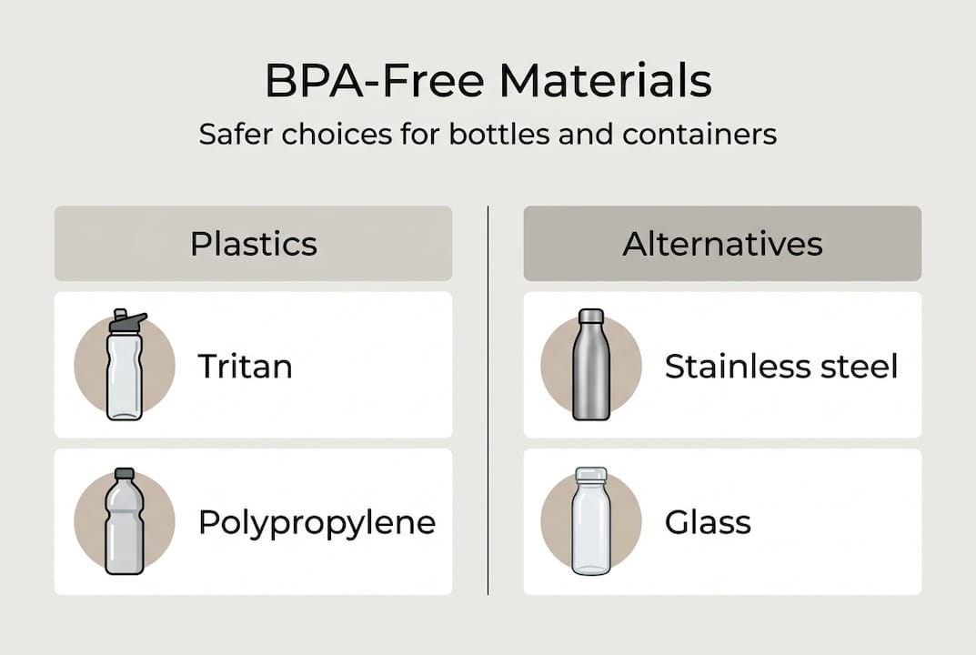 Infographic comparing BPA-free bottle materials