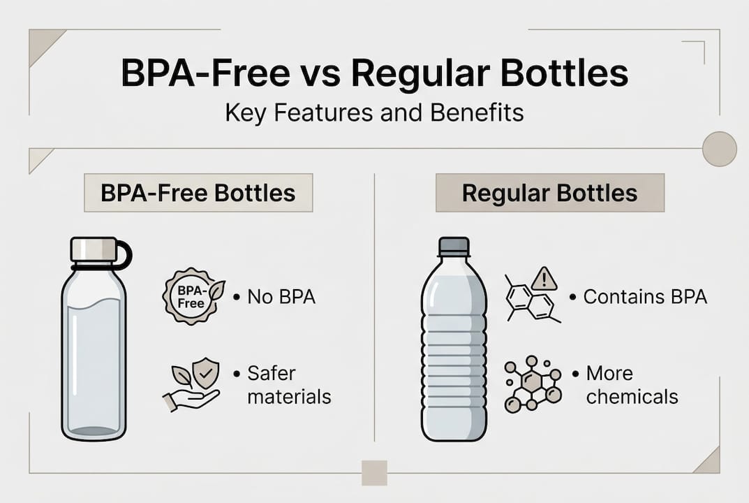 Infographic comparing BPA-free and regular bottles