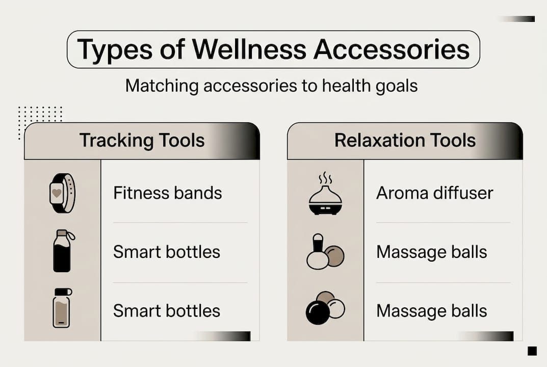 Infographic of wellness accessory categories