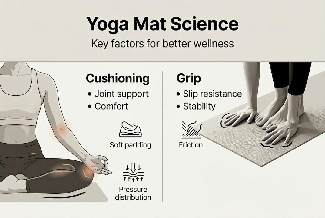 Infographic on yoga mat science factors